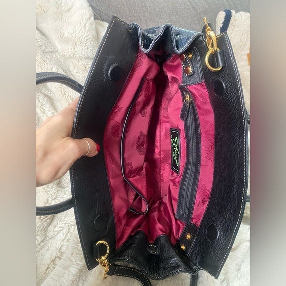 Sherif Genuine Leather Handbag Navy Blue - Picture 9 of 12